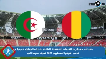 «مباشر ومجاني» القنوات المفتوحة الناقلة لمباراة الجزائر وغينيا في كأس إفريقيا للمحليين 2025 تعرف عليها الآن